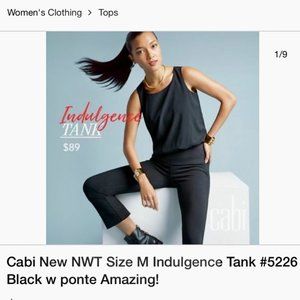 CAbi Black Sleeveless Indulgence Tank